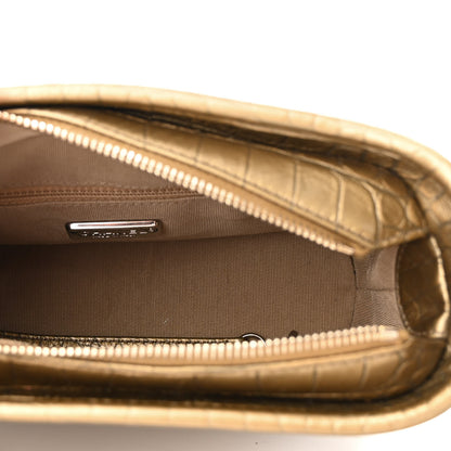 Chanel Metallic Calfskin Crocodile Embossed Cocodile Small Gabrielle Hobo Gold 5 of 10