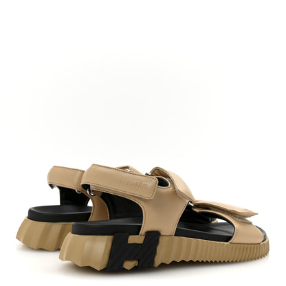 Hermes Lambskin Junior Womens Sandals 39 Beige Black 5 of 9