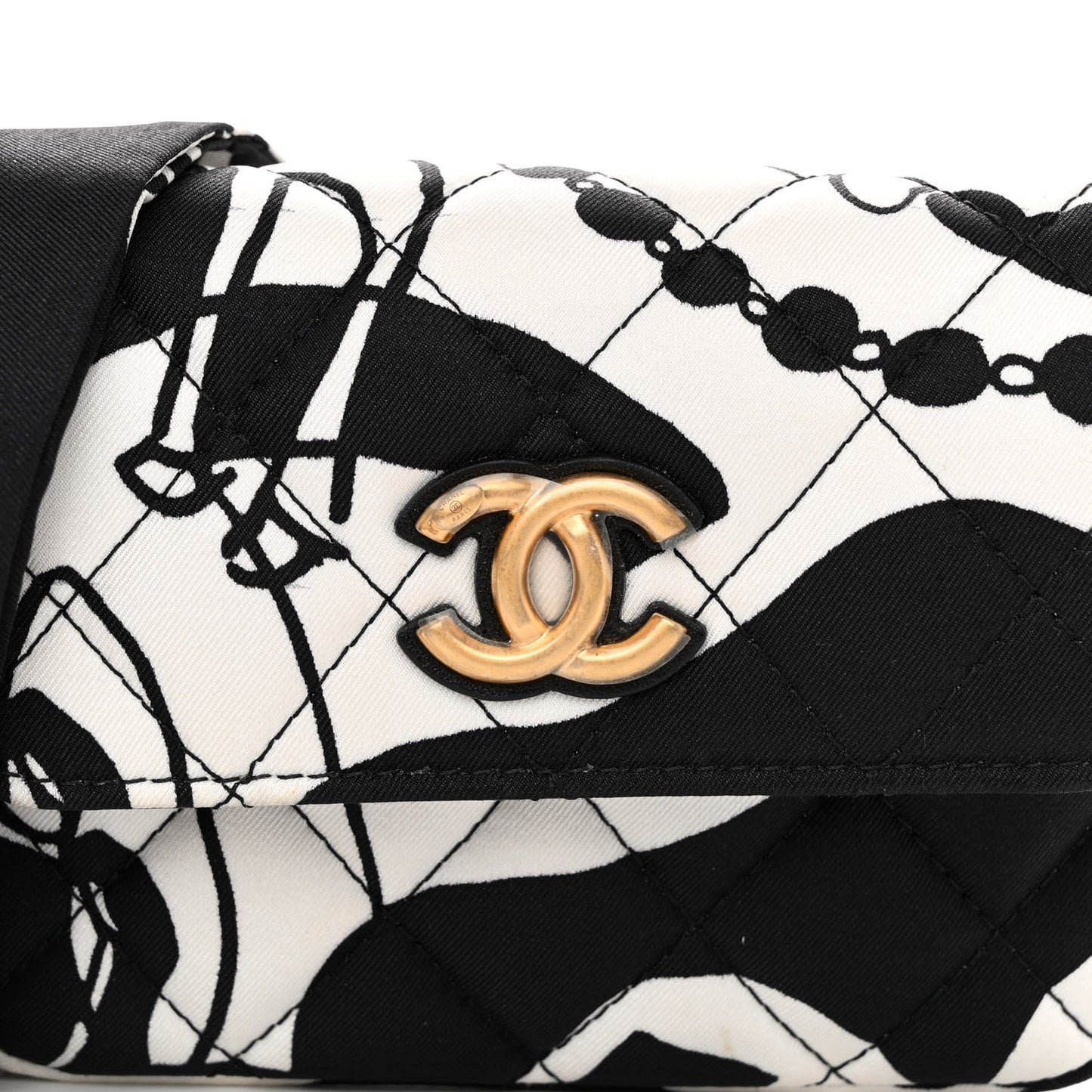 Canvas Printed Deer Coco Mini Crossbody Flap Gray Black