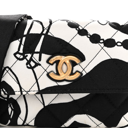 Chanel Canvas Printed Deer Coco Mini Crossbody Flap Gray Black 8 of 10