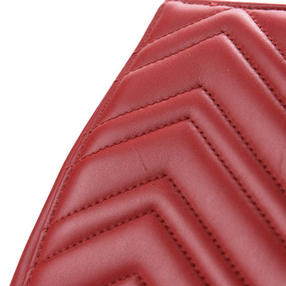 Gucci Calfskin Matelasse Medium GG Marmont Tote Hibiscus Red 8 of 12
