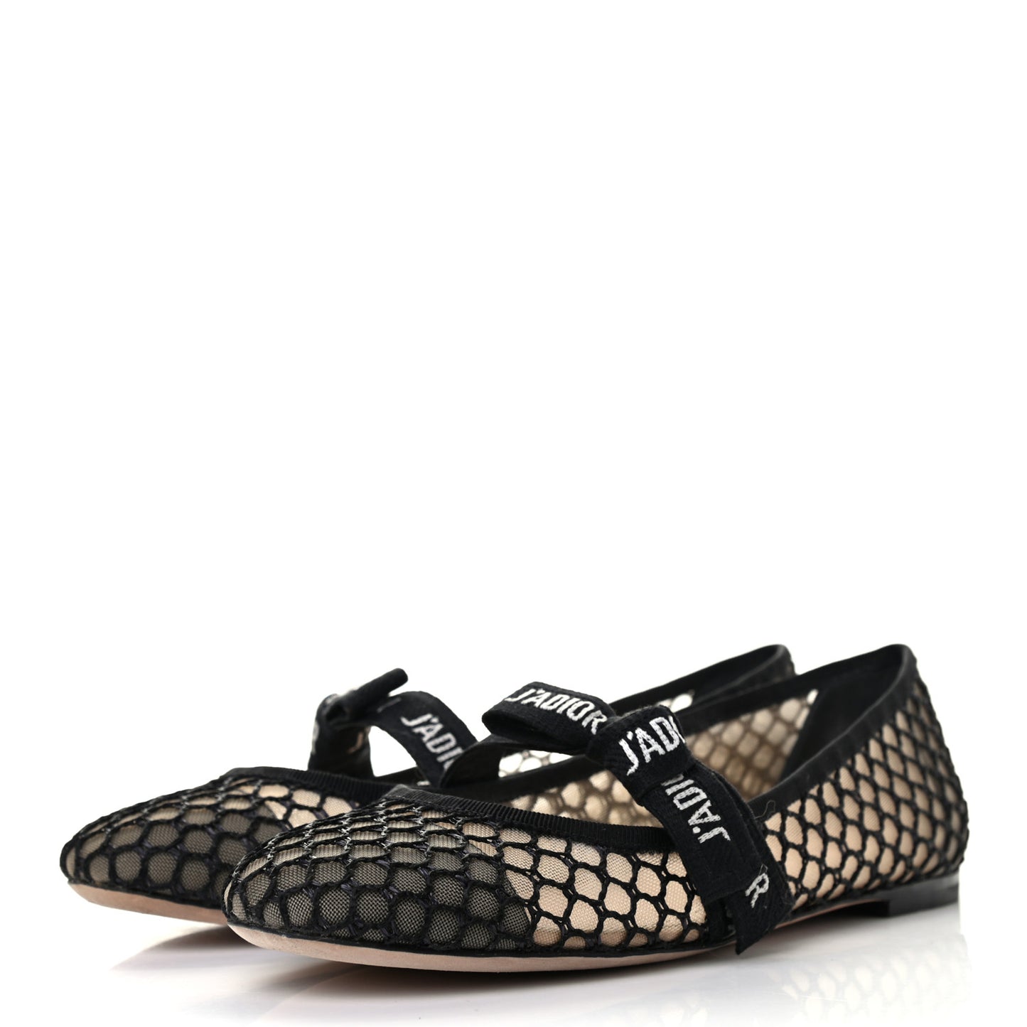 Resille Ribbon Miss J'Adior Ballet Flat 36 Black