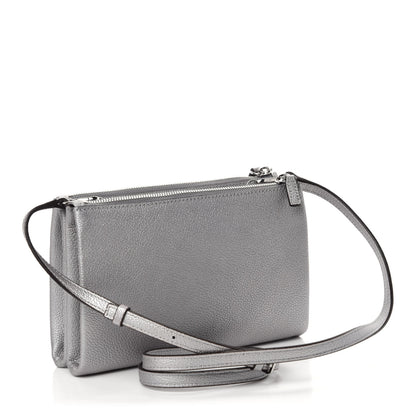 MCM Grained Calfskin Milla Double Crossbody Bag Spike Silver 3 of 9