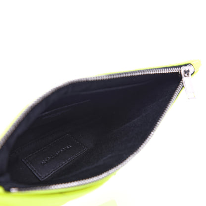 Saint Laurent Patent Grain De Poudre Matelasse Chevron Monogram Bill Pouch Neon Yellow 5 of 8