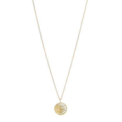 Christian Dior 18K Yellow White Gold Diamond Black Onyx Mother of Pearl Rose Celeste Medallion Pendant Necklace 1 of 8