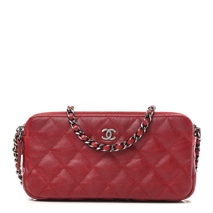 Chanel Caviar Quilted Small Clutch With Chain Red 1 of 10