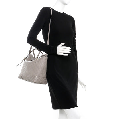 Gucci Guccissima Medium Bree Foldover Tote Storm Grey 2 of 7
