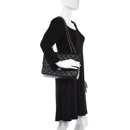 Chanel Caviar Quilted Jumbo Single Flap Black 2 of 9