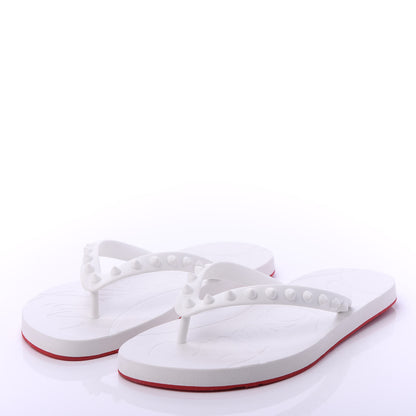 Christian Louboutin Rubber Spike Loubi Donna Flip Flop 36 White 3 of 7