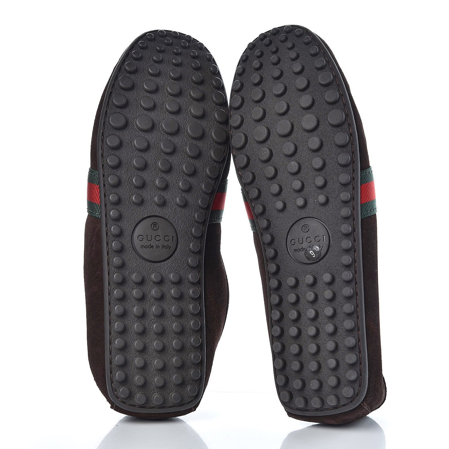 Gucci Suede Web Mens Kanye Driver Loafers 9 Cocoa 6 of 8