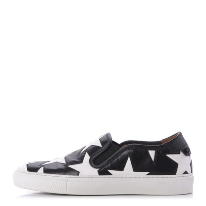 Givenchy Calfskin Skate Star Print Slip On Sneakers 37.5 Black White 1 of 12