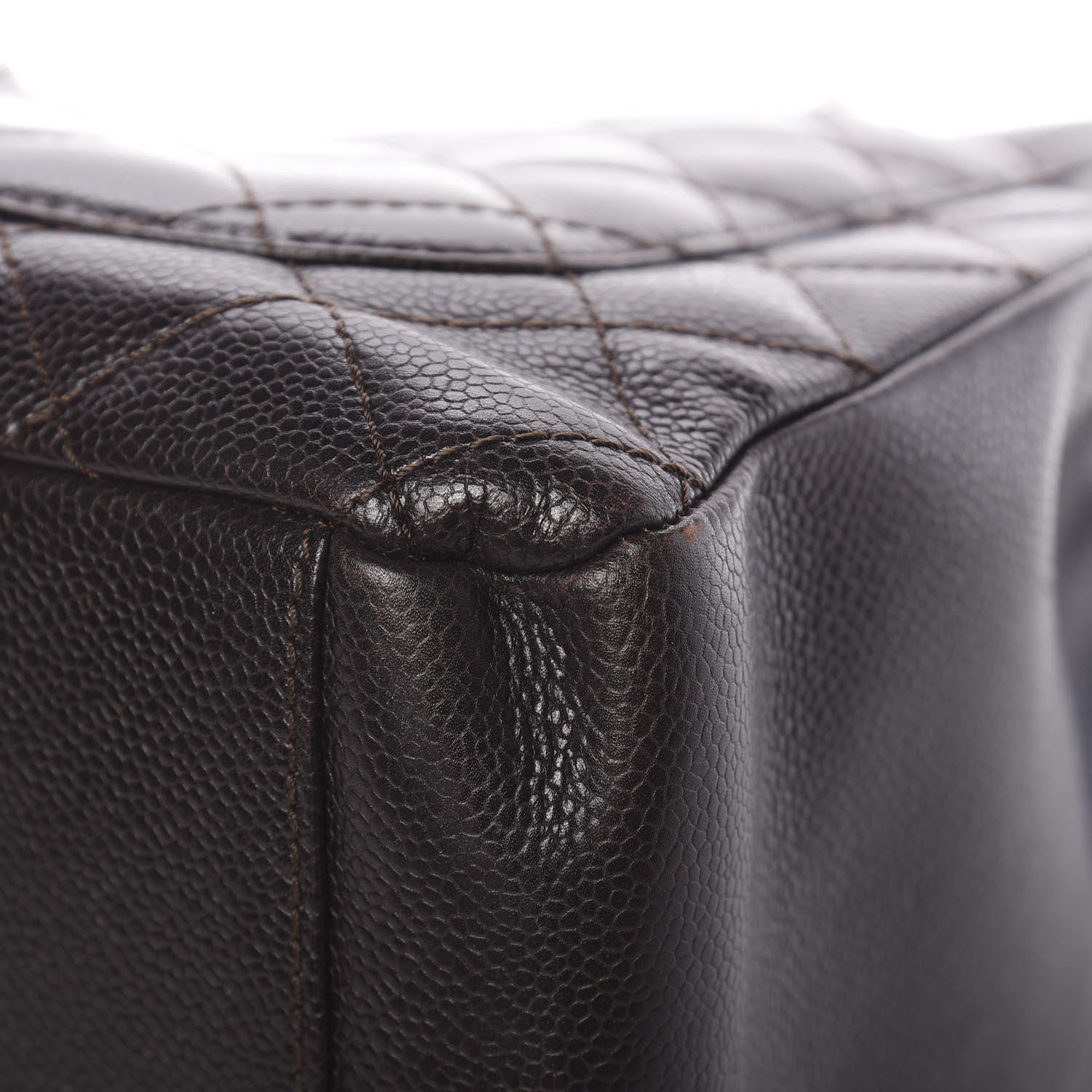 Chanel Caviar Grand Shopping Tote GST Dark Brown 11 of 12