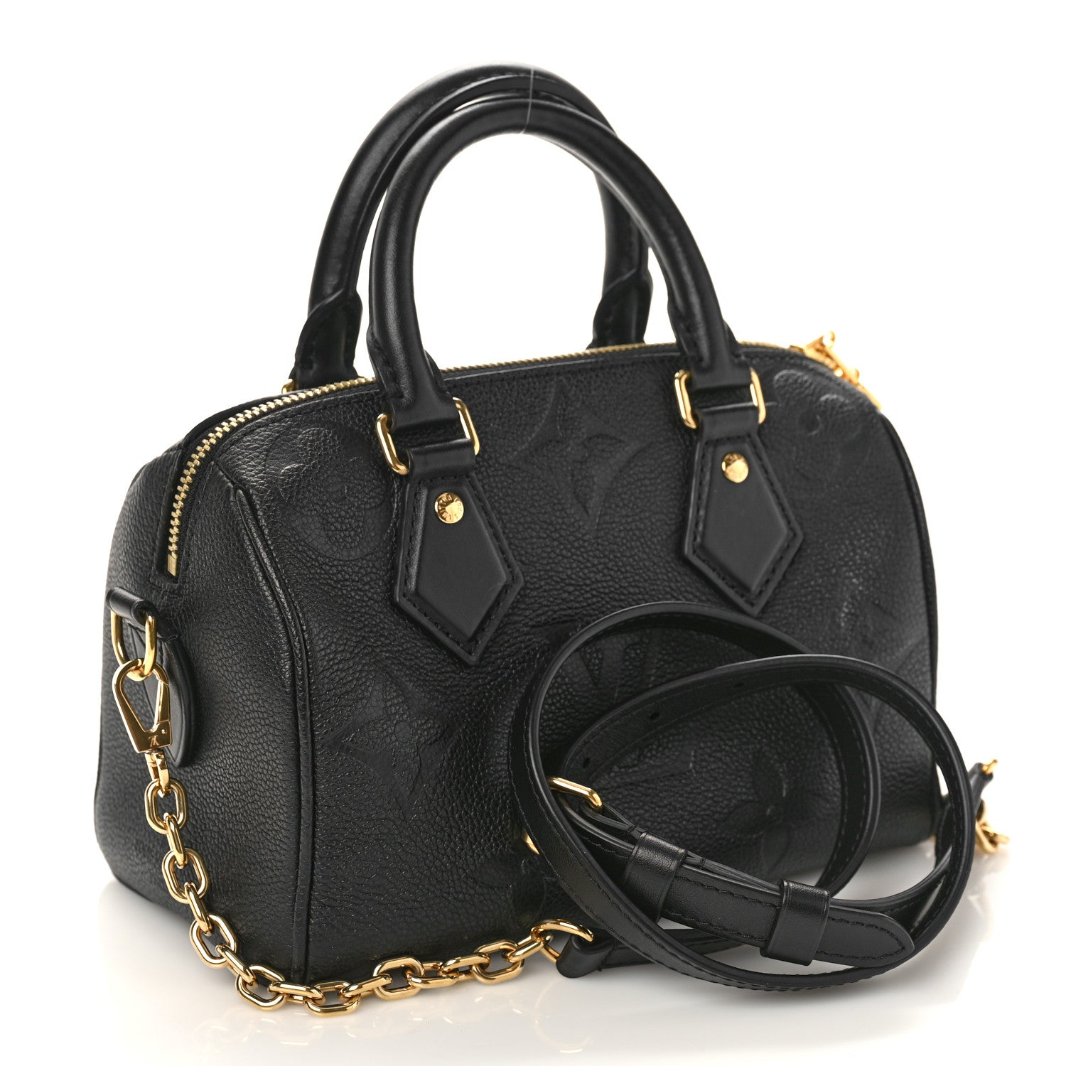 Louis Vuitton Empreinte Monogram Giant Speedy Bandouliere 20 Black 2 of 8