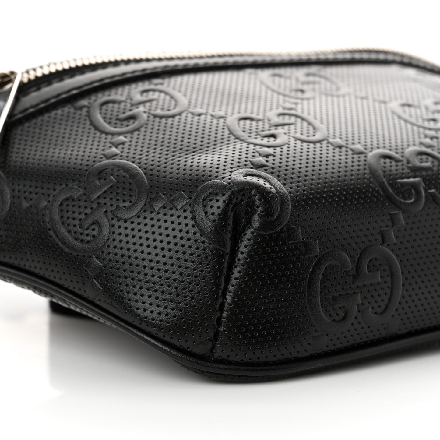 Calfskin GG Tennis Embossed Belt Bag Black