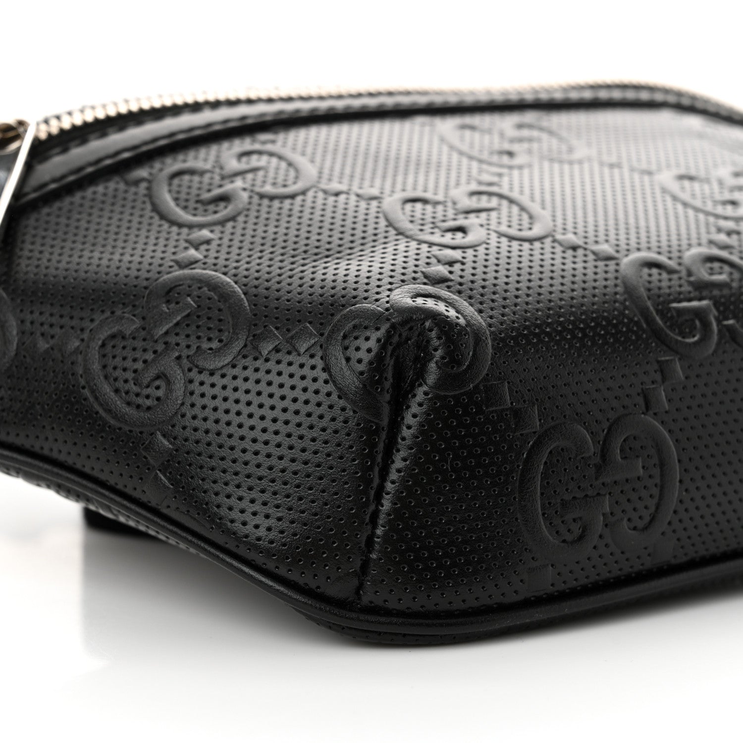 Gucci Calfskin GG Tennis Embossed Belt Bag Black 9 of 12