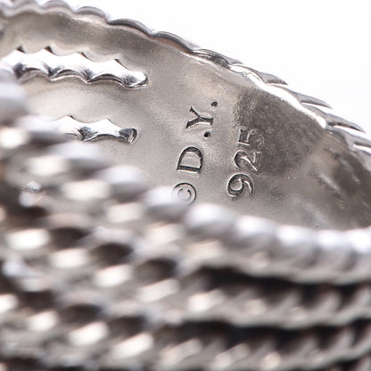 David Yurman Sterling Silver Diamond 16mm Wheaton Ring 52 6 5 of 5