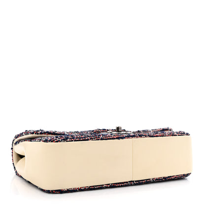 Chanel Tweed Quilted Medium Single Flap Blue Multicolor 4 of 10