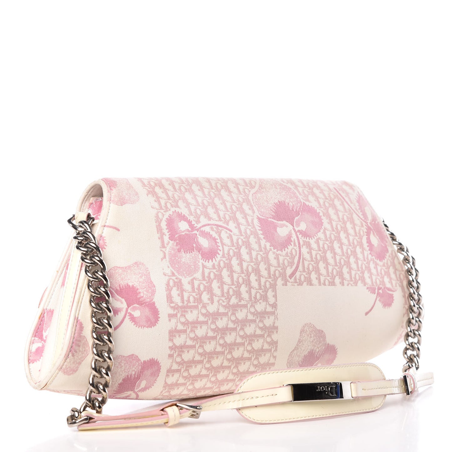 Canvas Monogram Floral Chain Shoulder Bag Pink