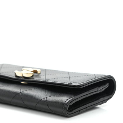 Chanel Calfskin Diamond Stitched CC Wallet Black 9 of 9