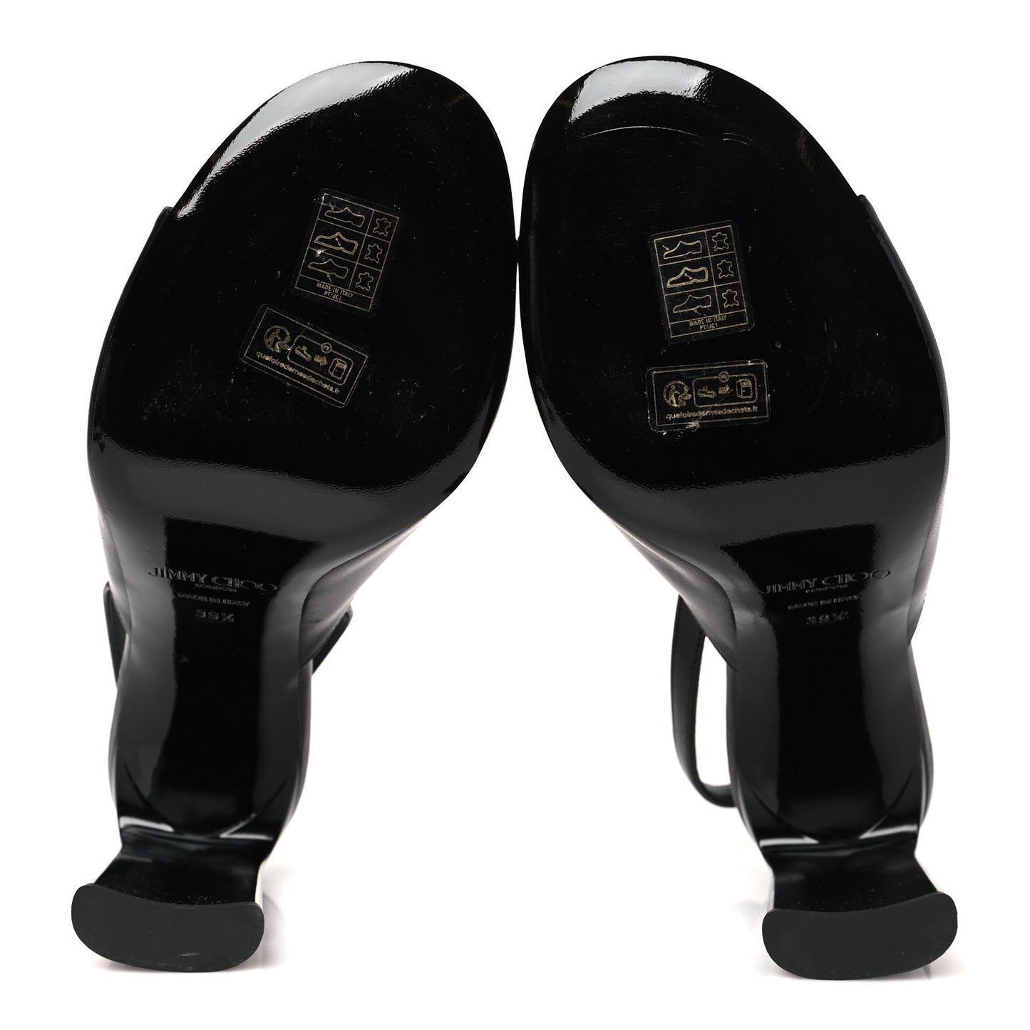 Nappa Lev 95 Peep Toe Slingback Pumps 39.5 Black