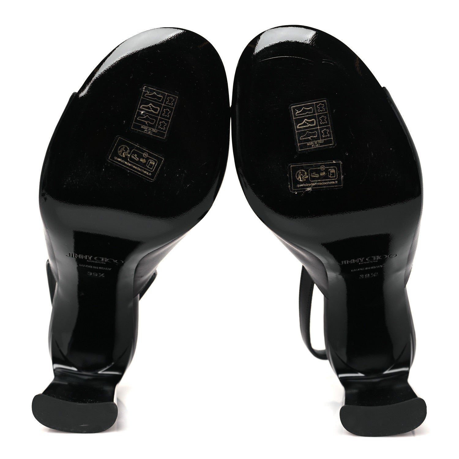 Jimmy Choo Nappa Lev 95 Peep Toe Slingback Pumps 39.5 Black 6 of 10