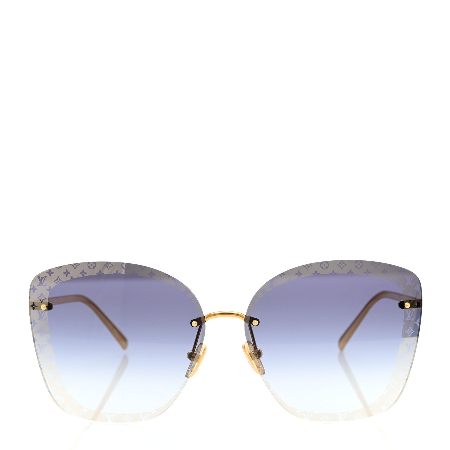Louis Vuitton Metal LV Halo Cat Eye Sunglasses Z1930U Blue 2 of 8