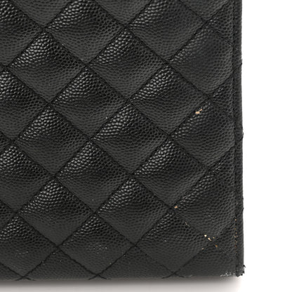 Saint Laurent Grain De Poudre Textured Mixed Matelasse Large Triquilt Monogram Monochrome Satchel Black 19 of 21