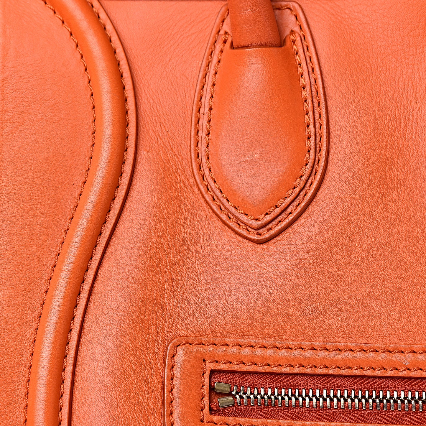 Smooth Calfskin Mini Luggage Bright Orange