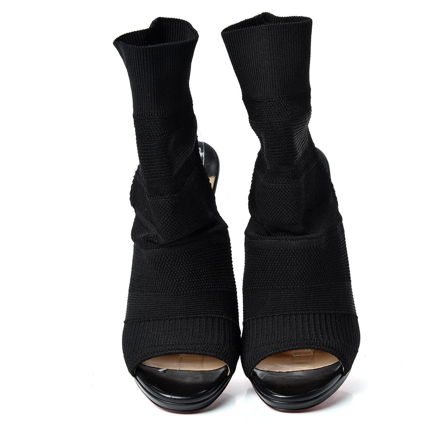Christian Louboutin Maille Tricot Nappa Cheminene 120 Sock Ankle Boots 40 Black 6 of 10