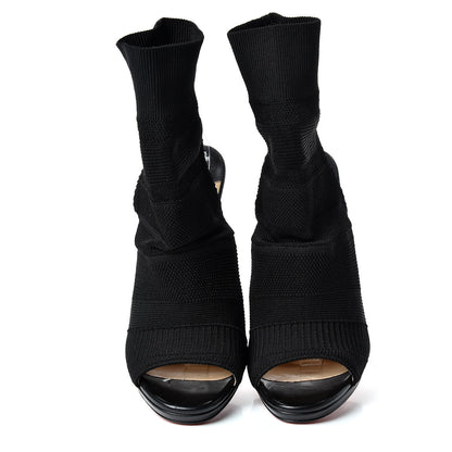 Christian Louboutin Maille Tricot Nappa Cheminene 120 Sock Ankle Boots 40 Black 6 of 10