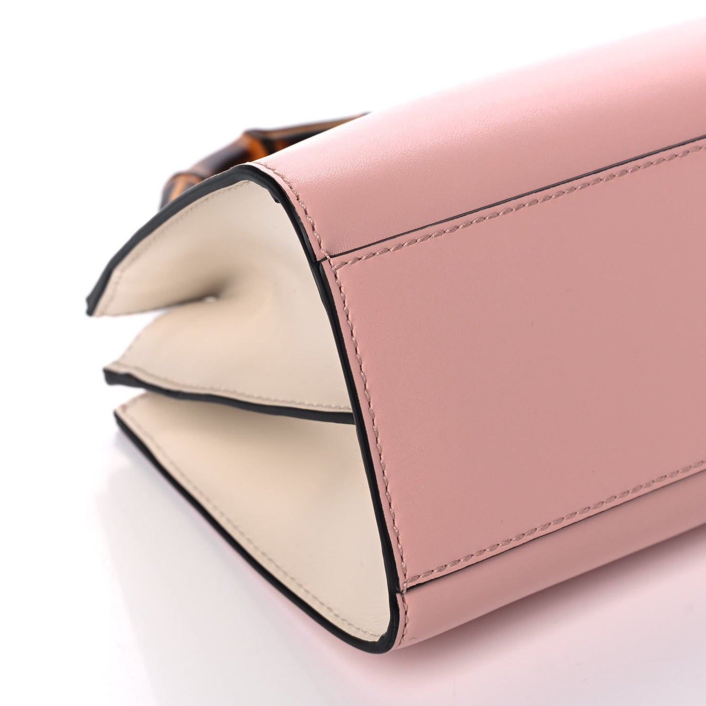 Nappa Bamboo Web Mini Nymphaea Top Handle Bag Perfect Pink Mystic White