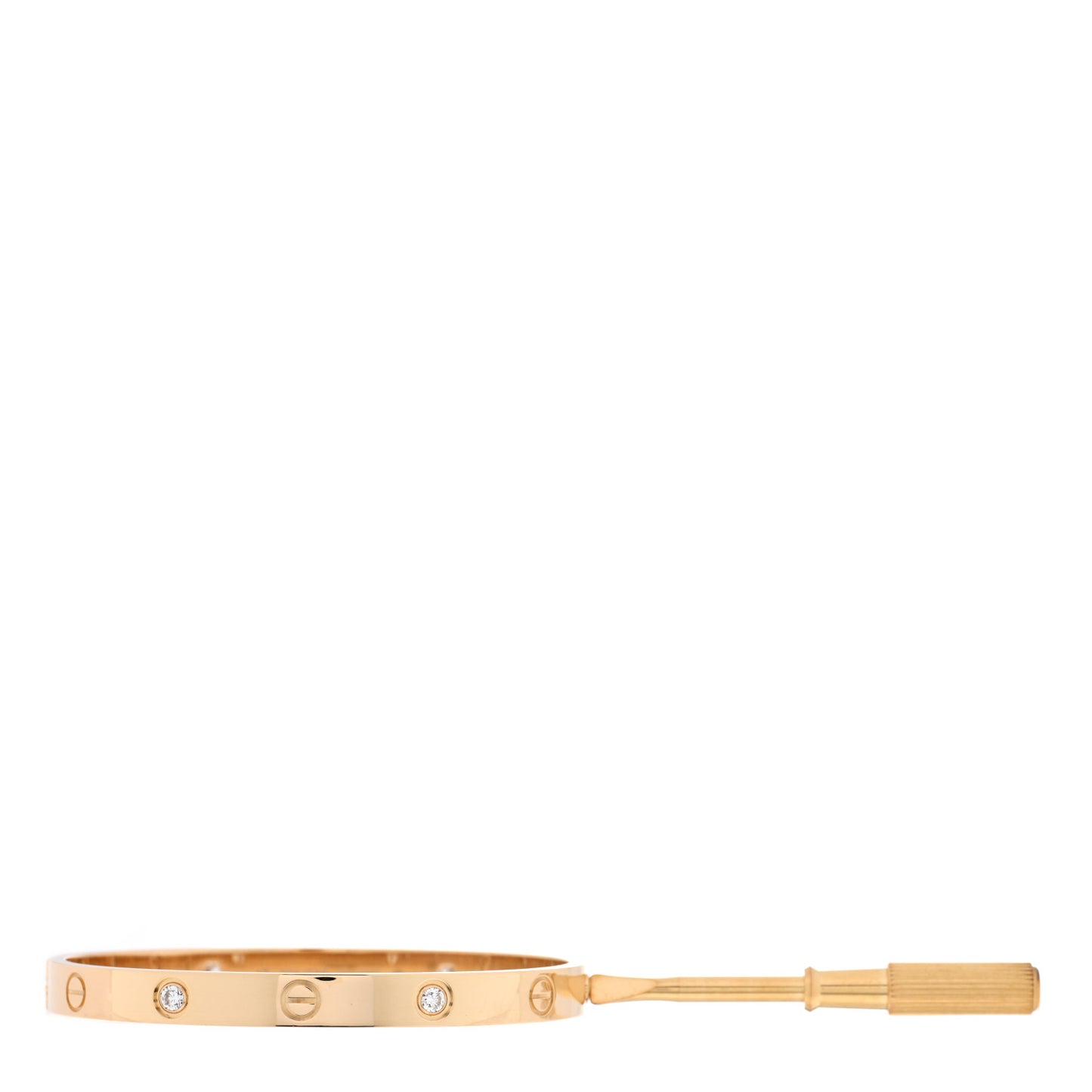 18K Yellow Gold 4 Diamond LOVE Bracelet 17