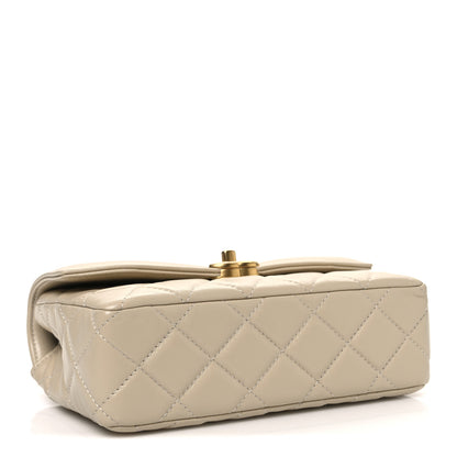 Chanel Shiny Lambskin Quilted Mini Flap Beige 4 of 10