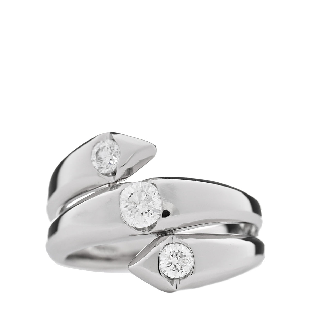 Parker & West by FASHIONPHILE Platinum Diamond .54ctw Wrap Ring 53 6.5 1 of 5