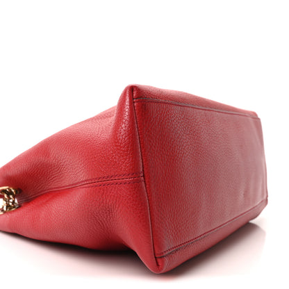 Gucci Pebbled Calfskin Medium Soho Chain Shoulder Bag Tabasco Red 9 of 10