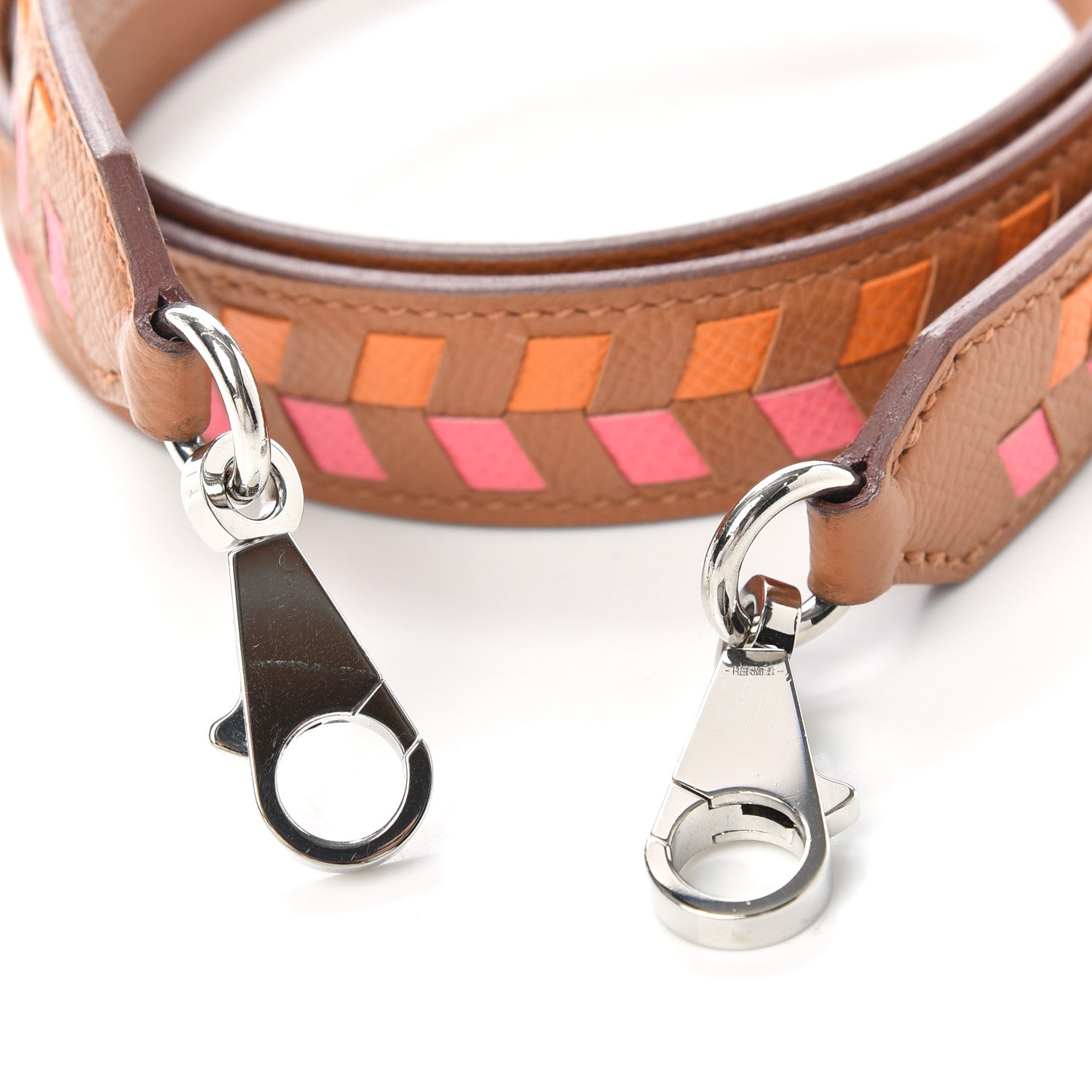 Hermes Epsom 25mm Tressage Shoulder Strap Abricot Rose Azalee Gold 5 of 5