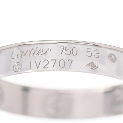 Cartier 18K White Gold 3.5mm LOVE Wedding Band Ring 53 6.25 4 of 5