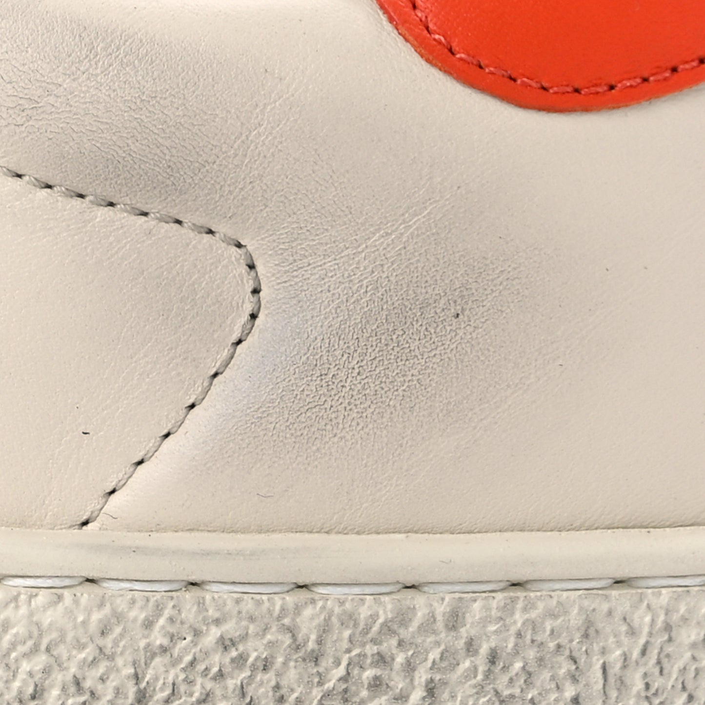X DISNEY Miro Soft Calfskin Mickey Mouse Print Mens Ace Sneakers 8.5 Ivory Deep Orange