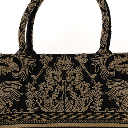 Christian Dior Canvas Embroidered Large Ornamental Cornely Effect Book Tote Black Beige 14 of 19