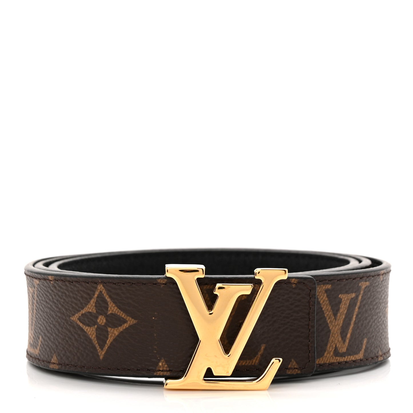 Calfskin Monogram 30mm LV Initiales Reversible Belt 85 34 Black