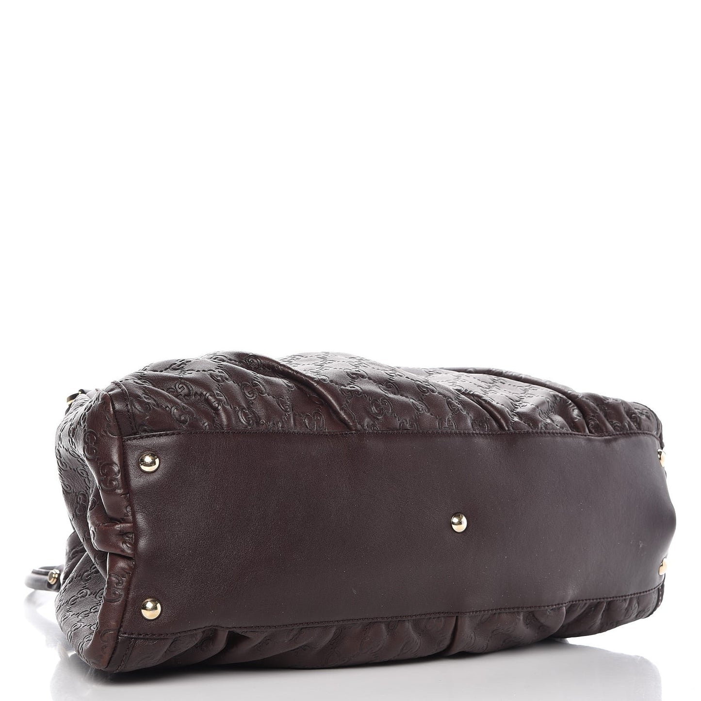 Guccissima Large D Gold Ring Shoulder Bag Chocolate