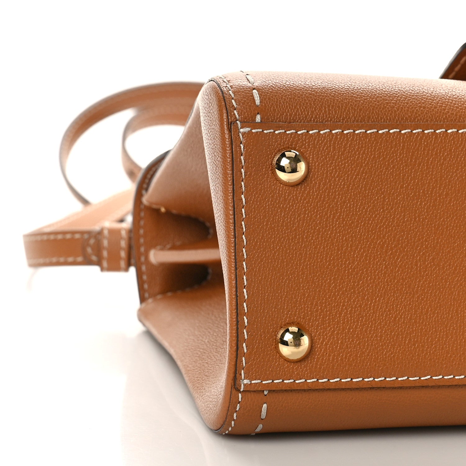Delvaux Grained Rodeo Calfskin Surpique PM Brillant Satchel Vegetal Ivory 8 of 9
