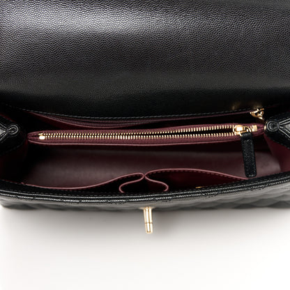 Chanel Caviar Lizard Embossed Quilted Small Coco Handle Flap Black 5 of 12