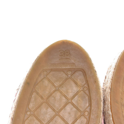 Chanel Tweed CC Espadrilles 38 Brown Pink 8 of 10