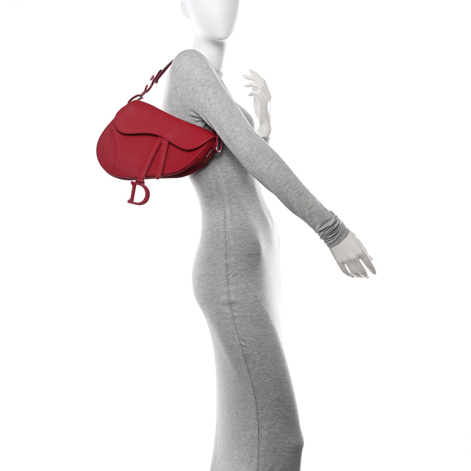 Christian Dior Ultra Matte Calfskin Saddle Bag Red 2 of 12
