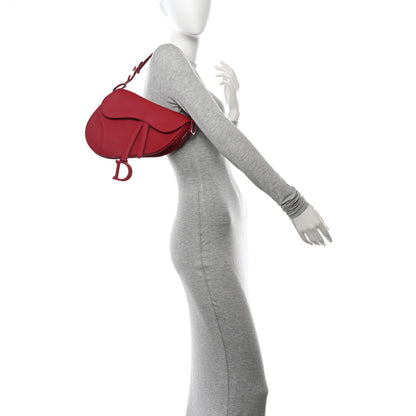 Christian Dior Ultra Matte Calfskin Saddle Bag Red 2 of 12