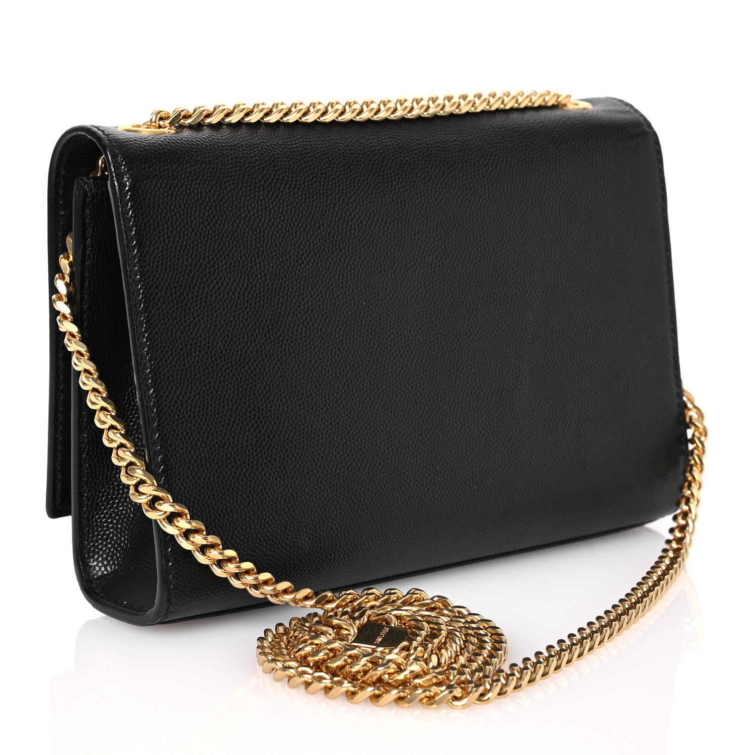 Saint Laurent Grain De Poudre Small Monogram Kate Satchel Black 3 of 14