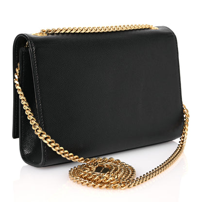Saint Laurent Grain De Poudre Small Monogram Kate Satchel Black 3 of 14
