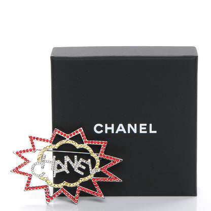 Chanel Ruthenium Crystal CC Brooch Red Yellow 5 of 5
