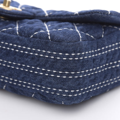 Chanel Denim Quilted Medium Denim Trip Single Flap Blue 9 of 11